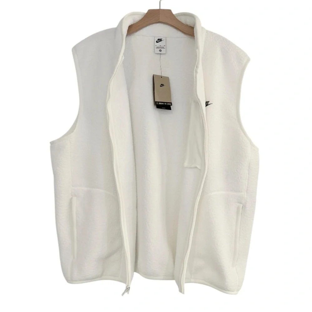 NIKE Men’s Sportswear Club Winterized Sherpa Vest White NEW - Picture 4 of 10